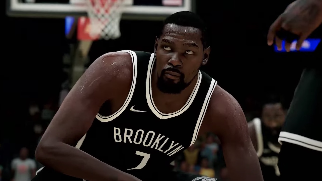 kevin durant of the nets in nba 2k22 video game